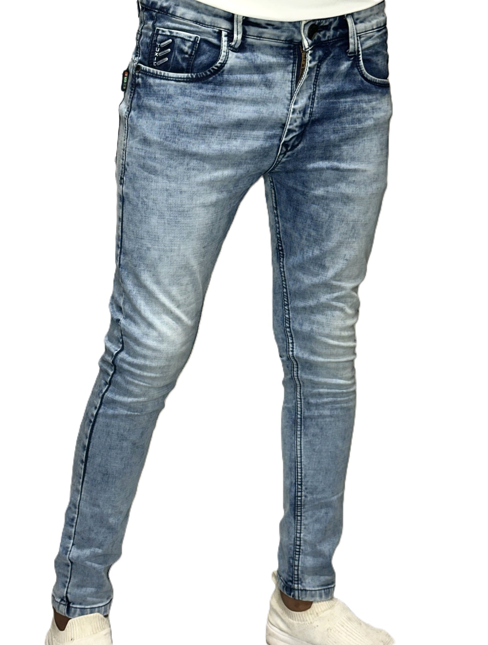 Ankle fit embroidered jeans